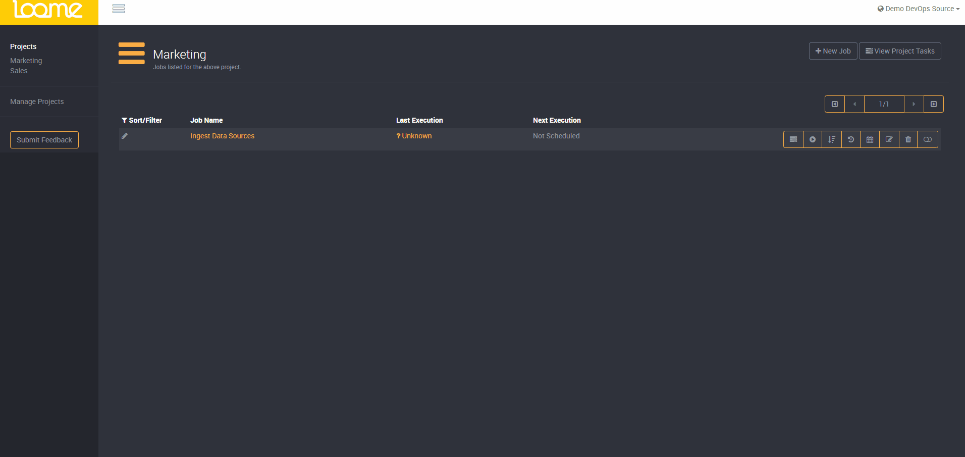 A gif showing how Loome Integrate allows users to integrate natively with GitHub, Azure Dev Ops, GitLab as well as any other Git service,
controlling all orchestration logic which is moved between test and production environments.