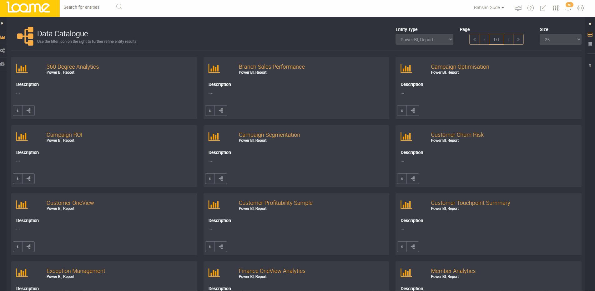 A gif showing how Interactive Data Catalogue feature works.