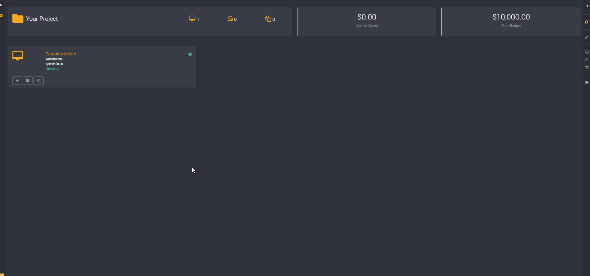 A gif showing how Loome Assist users can turn on and off, 
                  and increase the resources on a single machine or cluster in minutes. 